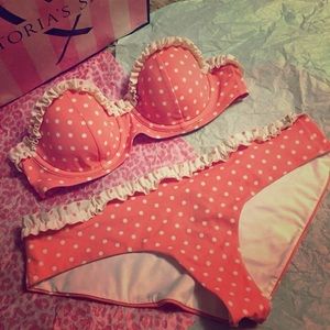 Victoria’s Secret PINK bikini peach / polka dots